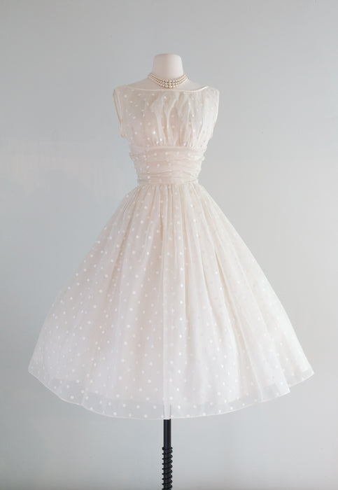 Classic 1950's Polka Dot Party Dress / Small