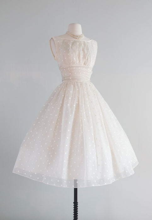 Classic 1950's Polka Dot Party Dress / Small