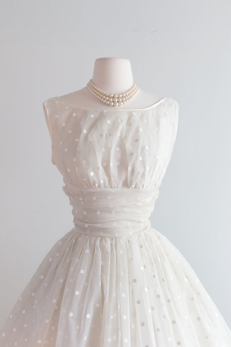 Classic 1950's Polka Dot Party Dress / Small