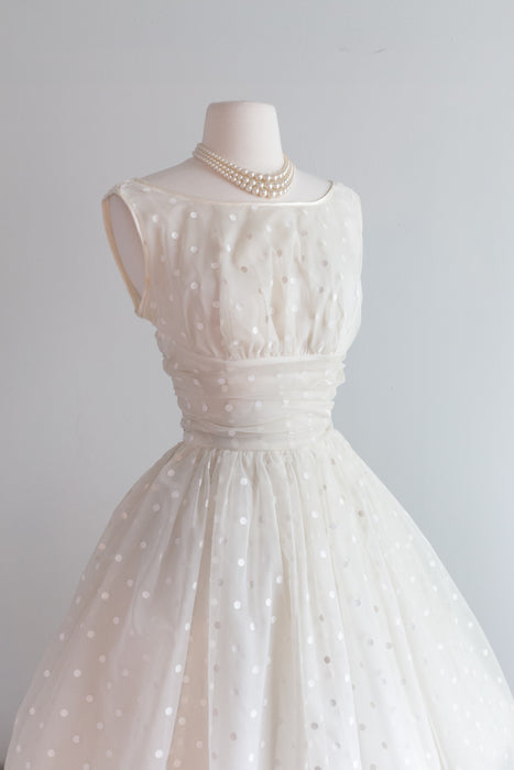 Classic 1950's Polka Dot Party Dress / Small