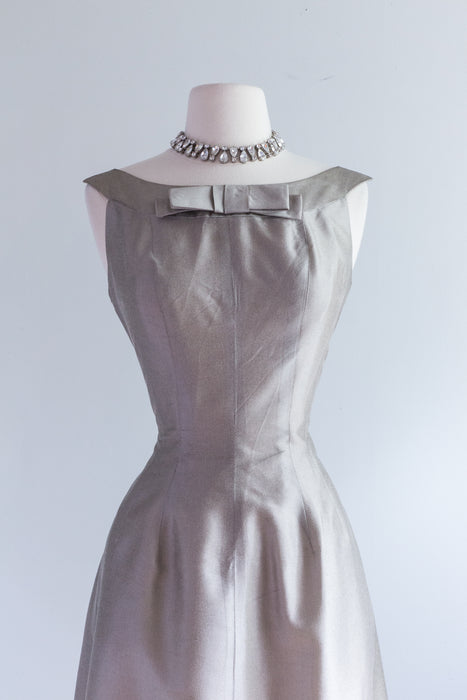 pewter cocktail dress