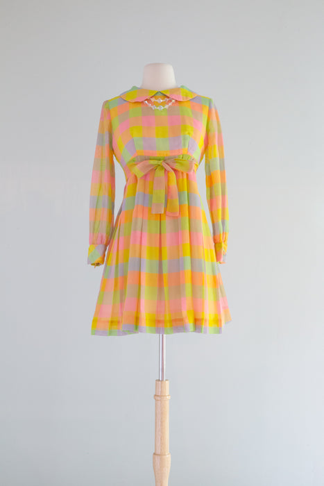 60s babydoll dress Iconic 1960's Pastel Rainbow MOD Baby Doll Mini Dress / Small – Xtabay Vintage