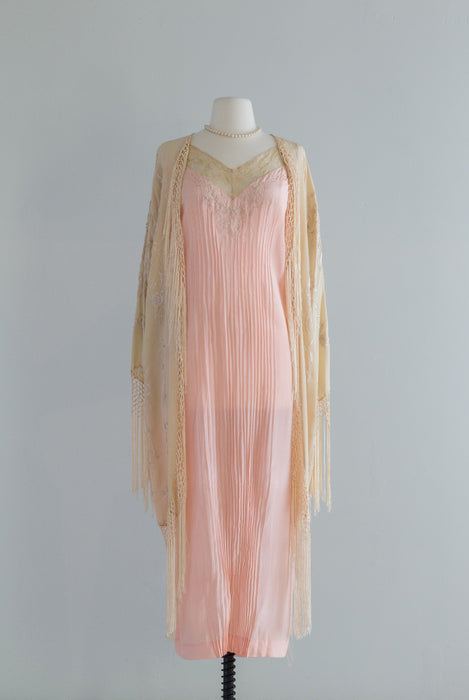night dress vintage Exquisite 1920's Crystal Pleated Pink Silk Nightgown / OSFM – Xtabay Vintage