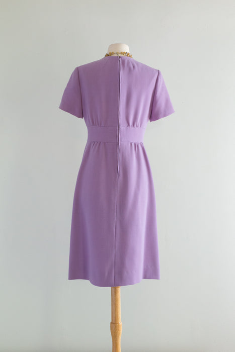 Vintage 1960's Lavender Scalloped Dress By Shannon Rodgers / ML