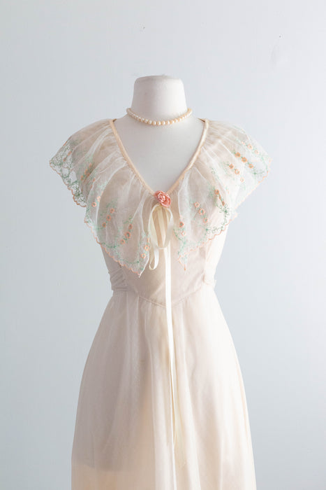 The Romantic 1970's Gunne Sax Style High-Low Wedding Dress / XS