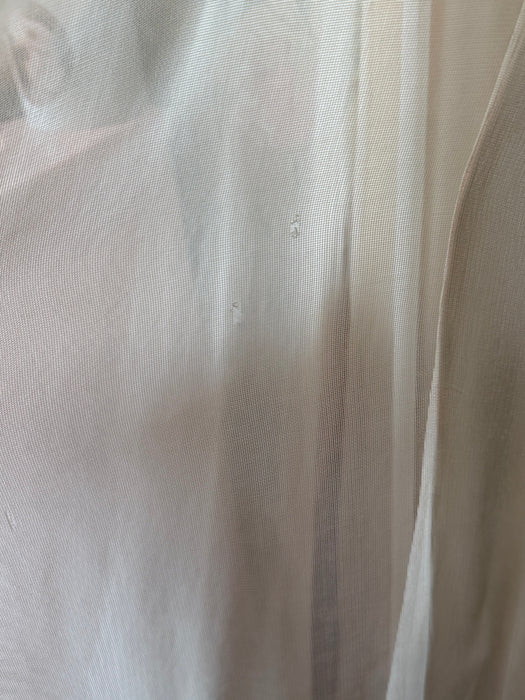 Gorgeous 1940's Martini Designed Ivory Chiffon Evening Gown With Nude Illusion Bodice / SM