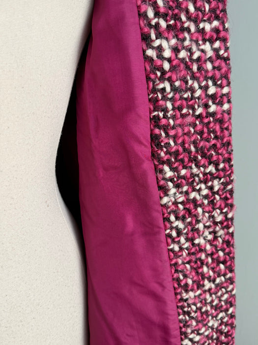 Fabulous 1960's Raspberry, Cherry & Vanilla Mohair Tweed Coat / SM