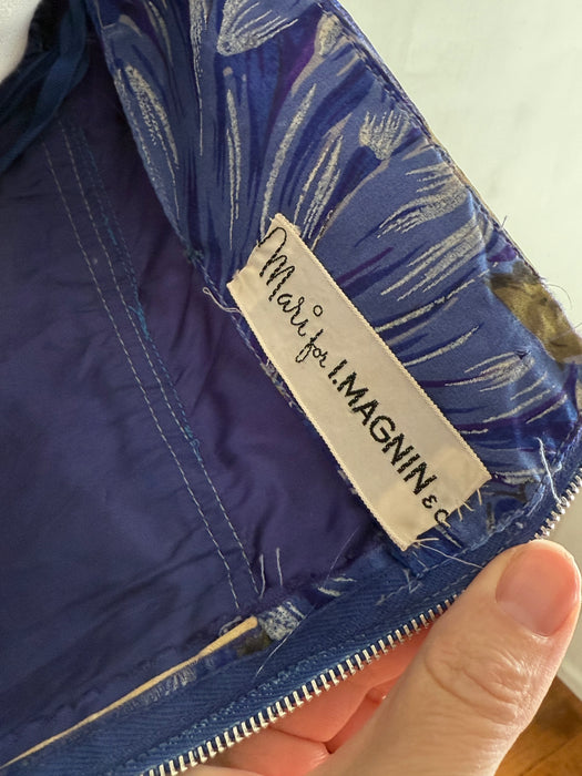 Stunning 1950’s Mari for I.Magnin Silk Organza Floral Print Party Dress / S