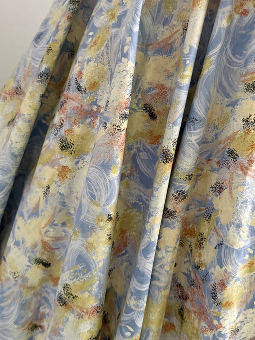 Breathtaking 1950's Impressionist Cotton Floral Party Dress / S