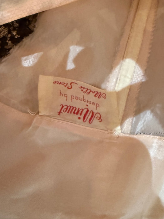 Breathtaking 1950's Illusion Lace Strapless Evening Dress By Mollie Stone / S