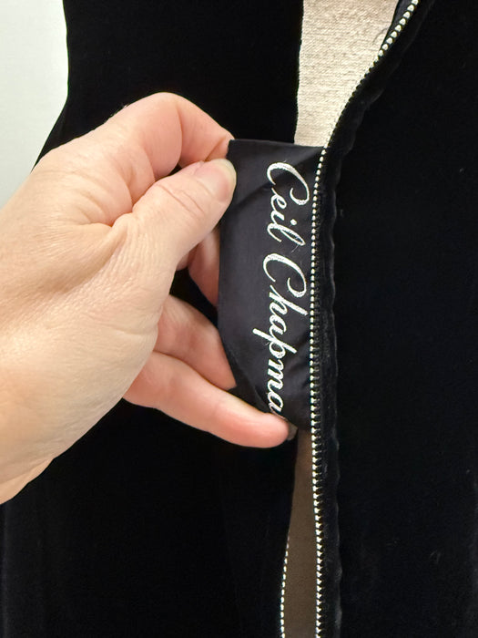 Iconic 1950's Ceil Chapman Velvet Cocktail Dress & Matching Jacket / S