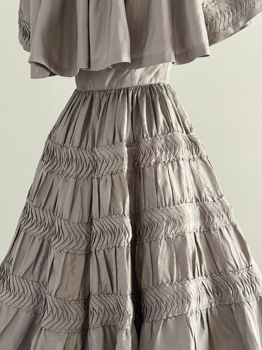 Exquisite 1950's Silk Taffeta Party Dress With Matching Jacket From I.Magnin / S