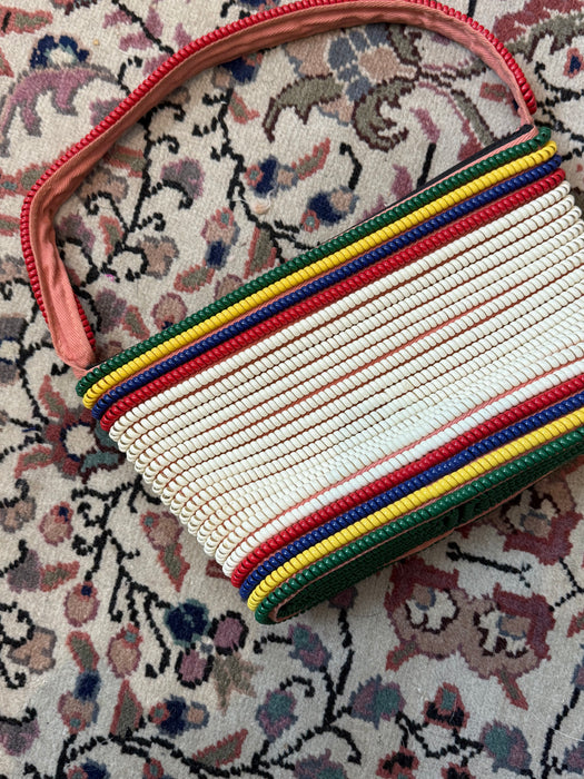 Rare 1940's Rainbow Telephone Cord Handbag