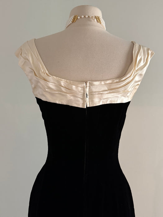 Iconic 1950's Ceil Chapman Velvet Cocktail Dress & Matching Jacket / S