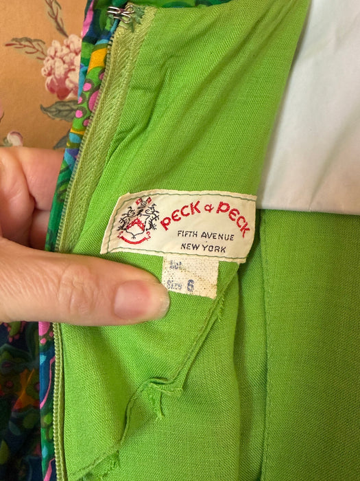 Darling 1960's Silk Mini Dress From Peck & Peck / S