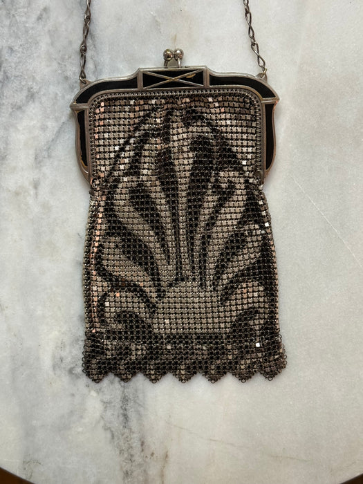 Wicked Little 1930s Whiting Davis Art Deco Mesh Evening Bag