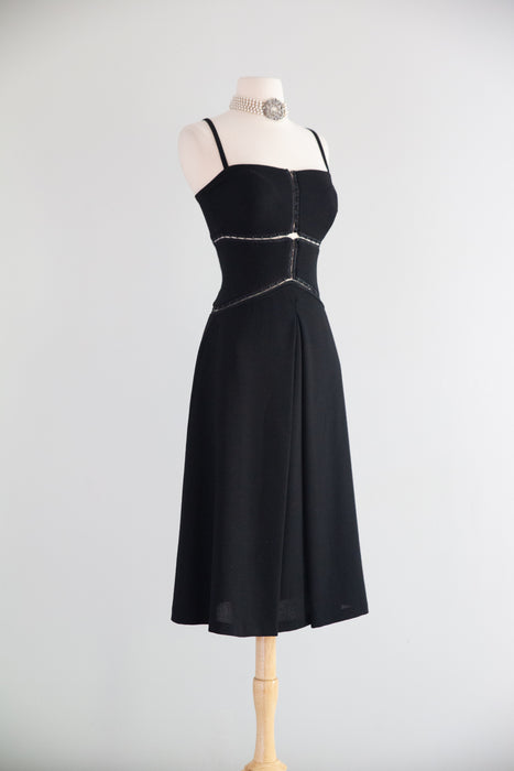 Sexy Vintage NOS Sybilla Corset Bodice Little Black Dress / SM