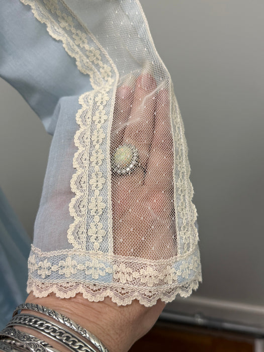 The Dreamiest 1970's Gunne Sax Dress Powder Blue Prairie Dress / SM