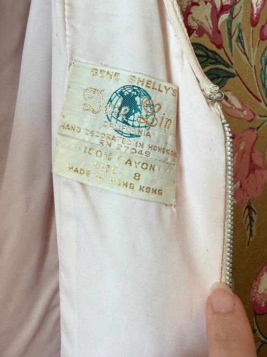 Glamorous 1960's Gene Shelly Shimmering Aurora Pink Sequin Cocktail Dress / Small