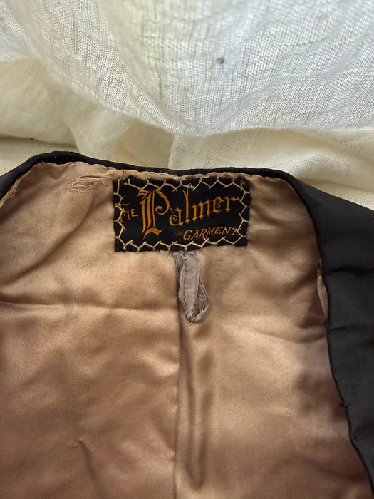 Exquisite 1890s Black Silk Taffeta Cropped Jacket, "The Palmer Garment," / AS IS
