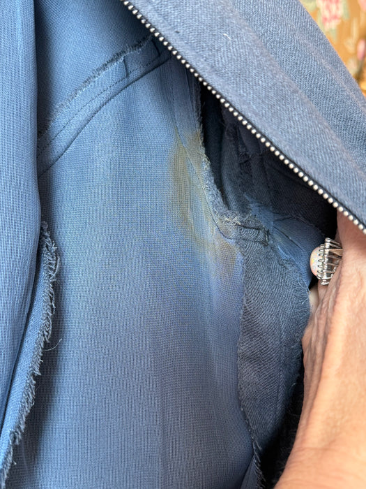 Tailored To Perfection 1950’s Azure Blue Wool Wiggle Dress / M