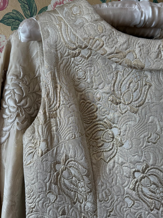 Fabulous 1960's Metallic Gold Brocade Cocktail Dress / SM