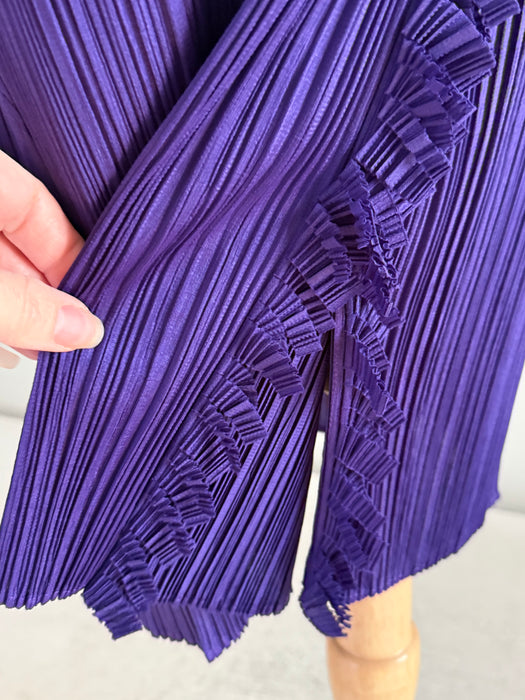 1990's Pleats Please Issey Miyake Purple Fringe Dress / JP5