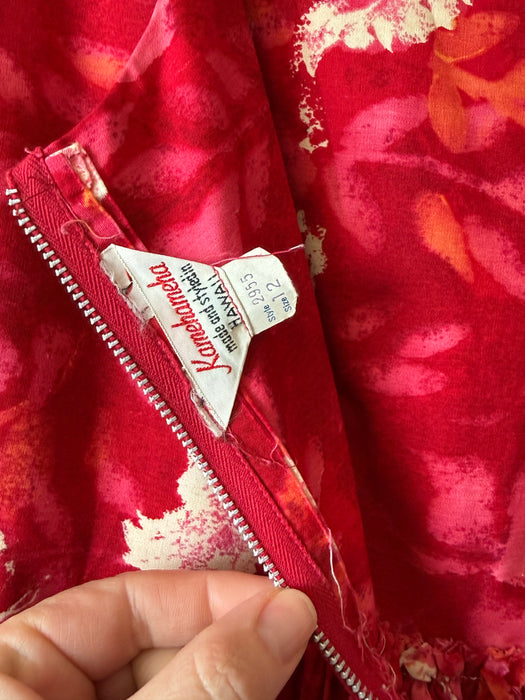 1950's Kamehameha Hibiscus 🌺 Cotton Sundress / SM