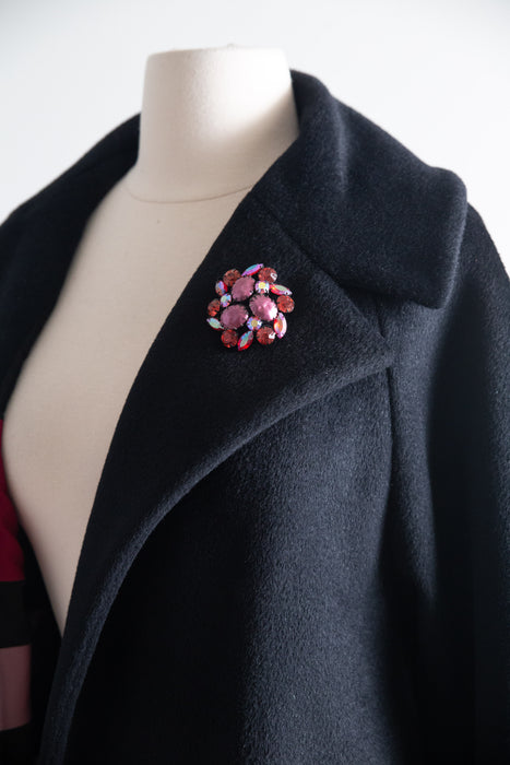 Glamorous 1950’s Rhinestone Regency Style Brooch