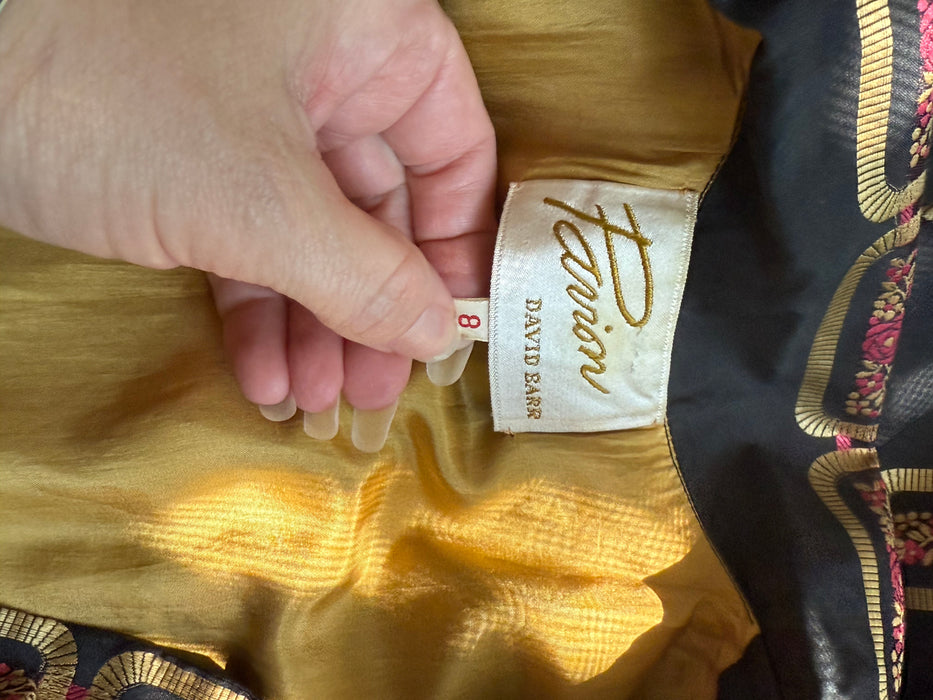 Iconic 1950's Silk Shirt Waist Style Cocktail Dress By David Barr / SM