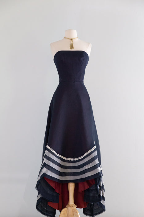 Extraordinary 1970’s Silk Organza Evening Gown By Designer Ruben Panis| S