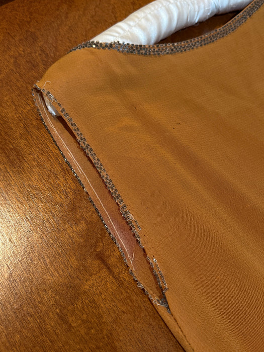 Rare 1920's Beaded French Flapper Dress in Saffron Silk By Bab / SM