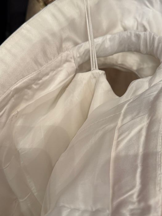 Stunning Vintage Scaasi Silk Wedding Gown With OTS Neckline / S