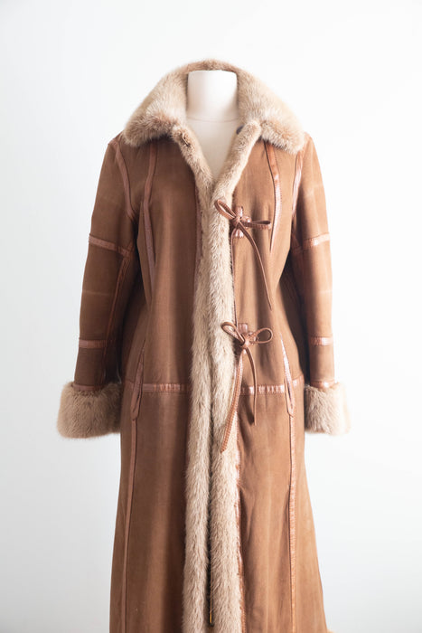 Luxurious 1970’s Birger Christensen Reversible Suede & Mink Coat / M