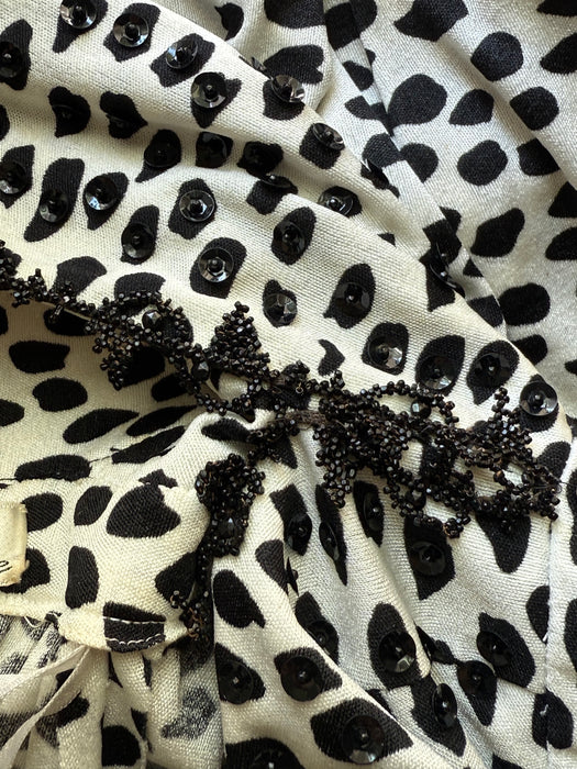 Sensational 1970's Leo Narducci Cheetah Print Midi Length Evening Dress / XS