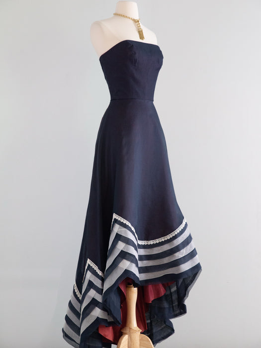 Extraordinary 1970’s Silk Organza Evening Gown By Designer Ruben Panis| S