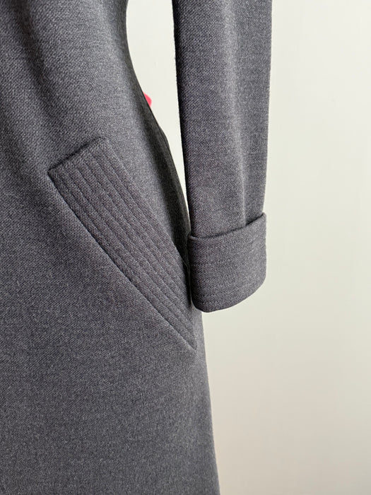 Vintage Nina Ricci Paris Charcoal Wool Dress, circa late 1960s–early 1970s / SM