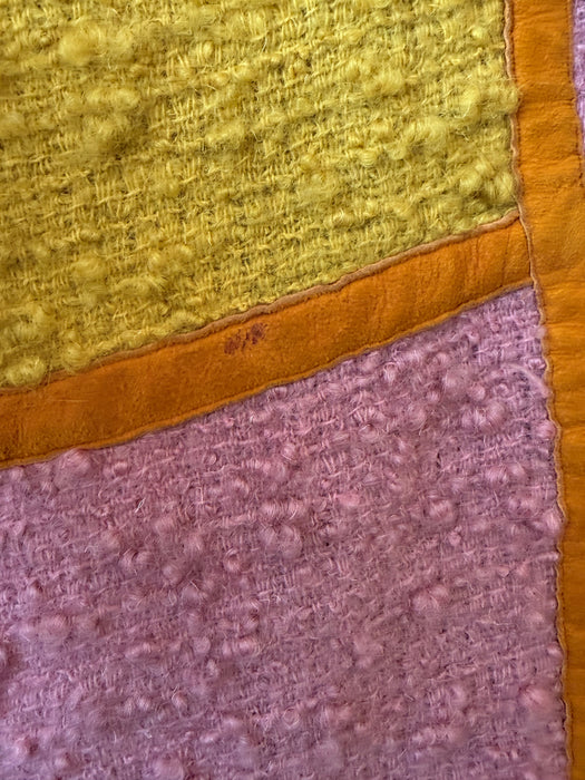 RARE 1960's Bonnie Cashin SILLS Color Block Wool & Suede Poncho / OSFM