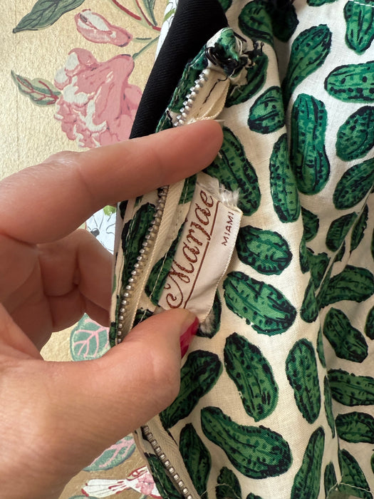 Fabulous 1950's PEANUT Print (not pickles I swear!) Cotton Dress With Matching Jacket / S
