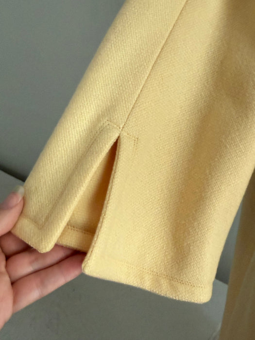 Elegant & Chic Early 1960's Butter Yellow Wool Overcoat / M