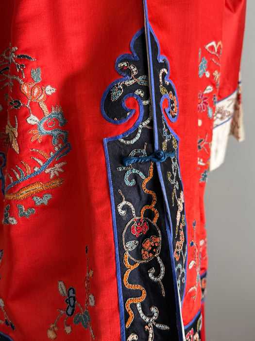 Gorgeous Hand Embroidered Chinese Silk Jacket & Pant Lounge Set / SM