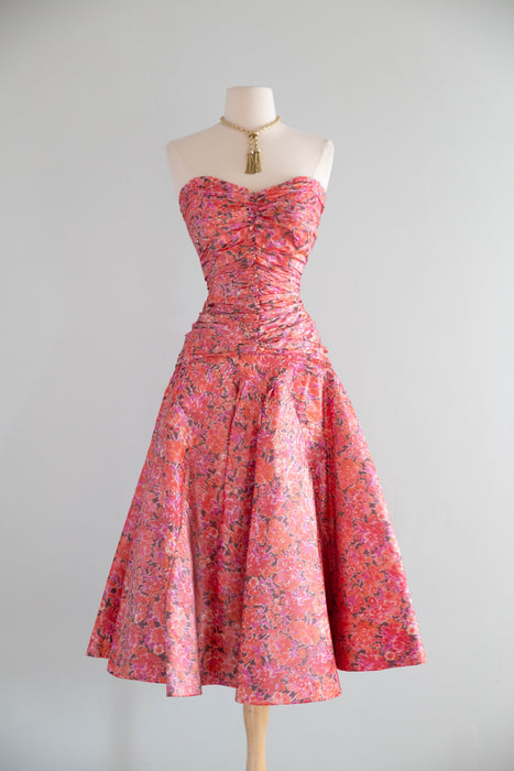 Vintage 1950's Italian Couture Silk Taffeta Dress Worn In Mona Lisa Smile / S