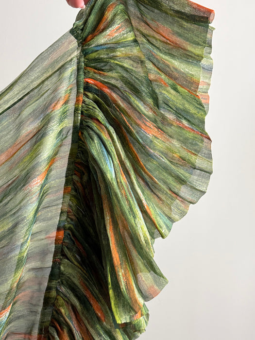 Exquisite Early 1960's James Galanos Silk Chiffon Cocktail Dress / XS