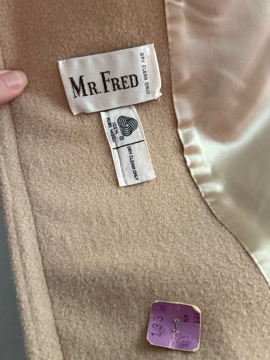 Chic 1970's 100% Wool Hooded Cape By Mr. Fred / OS