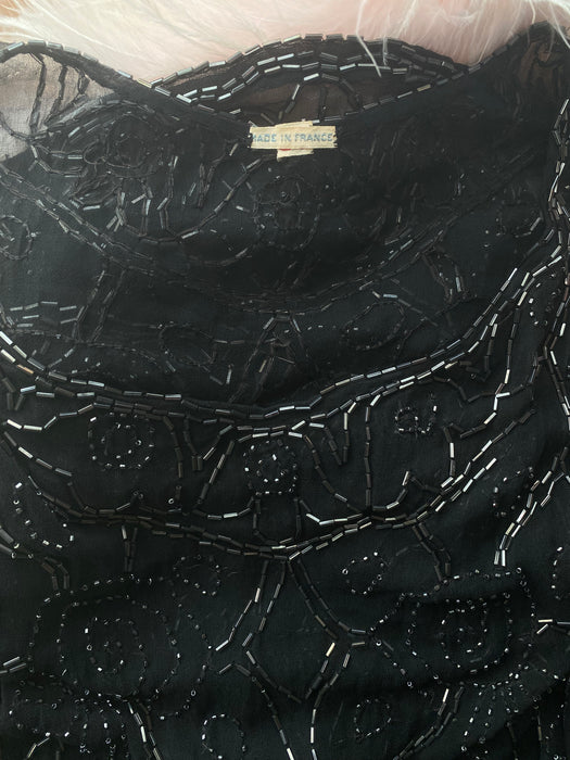Rare 1920’s French Beaded Silk Flapper Dress / Medium