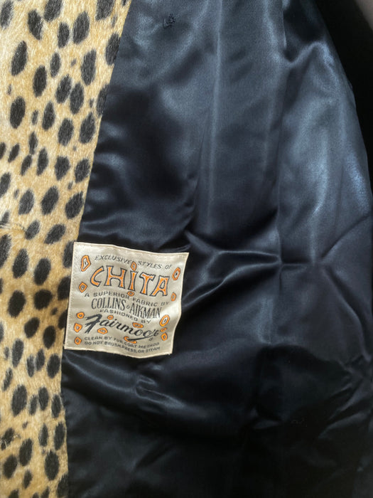 Ultra Glam 1960's Cheetah Faux Fur Trench Coat / ML