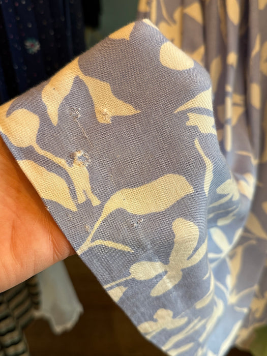 Vintage 1940's Periwinkle Floral Printed Rayon Day Dress / S