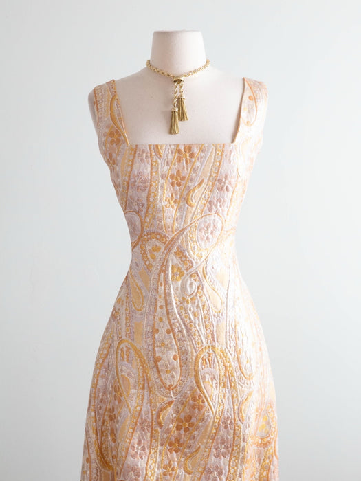 Spectacular 1960’s Arnold Scaasi Gold Brocade Evening Gown and Maxi Coat / M