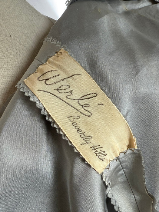Breathtaking 1950's Werle' Beverly Hills Couture Silk Party Dress / M