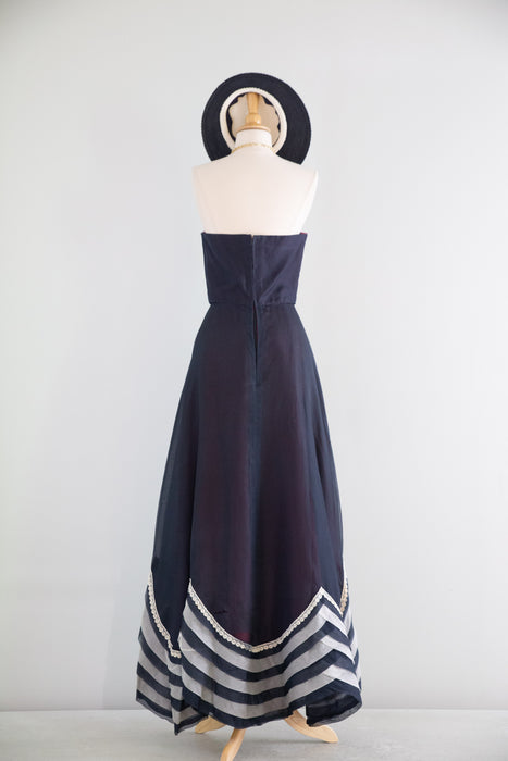 Extraordinary 1970’s Silk Organza Evening Gown By Designer Ruben Panis| S